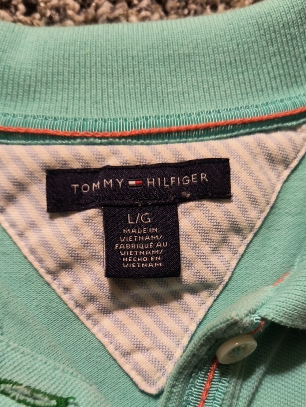 Tommy Hilfiger Women's Mint Green Polo Shirt, Size Large - Picture 3 of 4